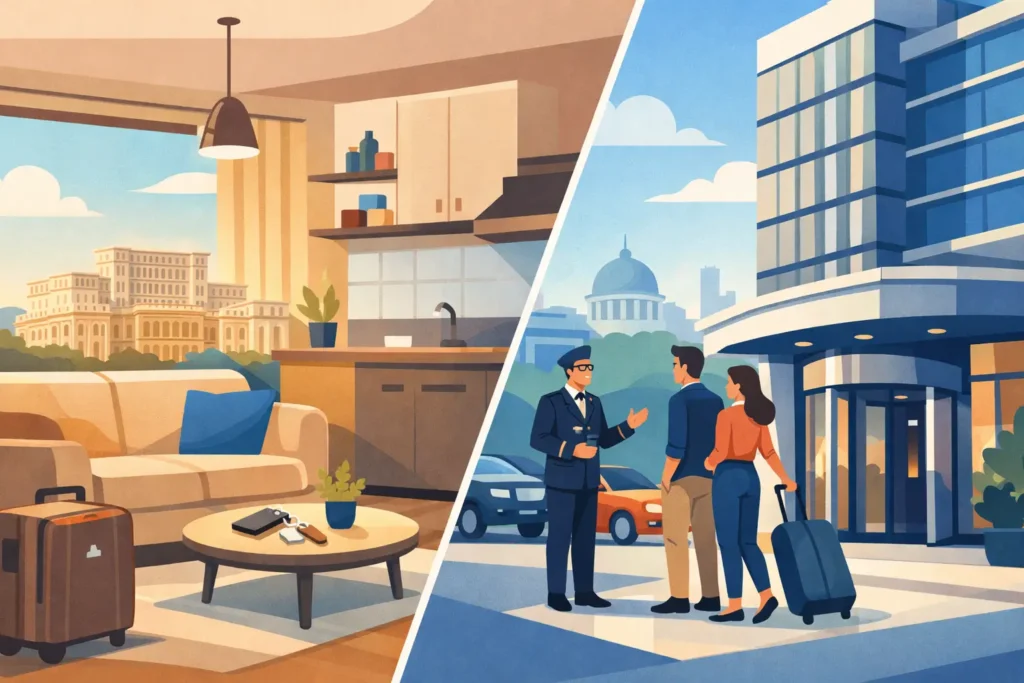 Regim hotelier vs hotel: ce alegi în București