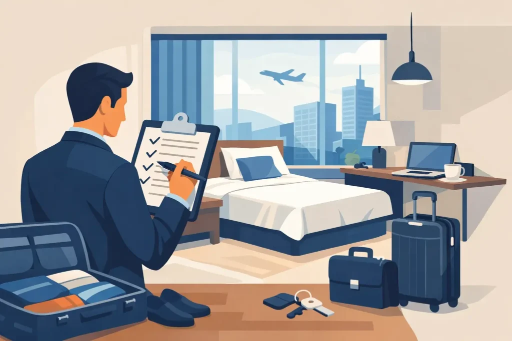 Checklist apartament pentru călătorii de serviciu
